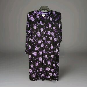 Aria Nightgown Robe XL Purple Cozy Buttery Soft Warm Velour Long Sleeve Pockets